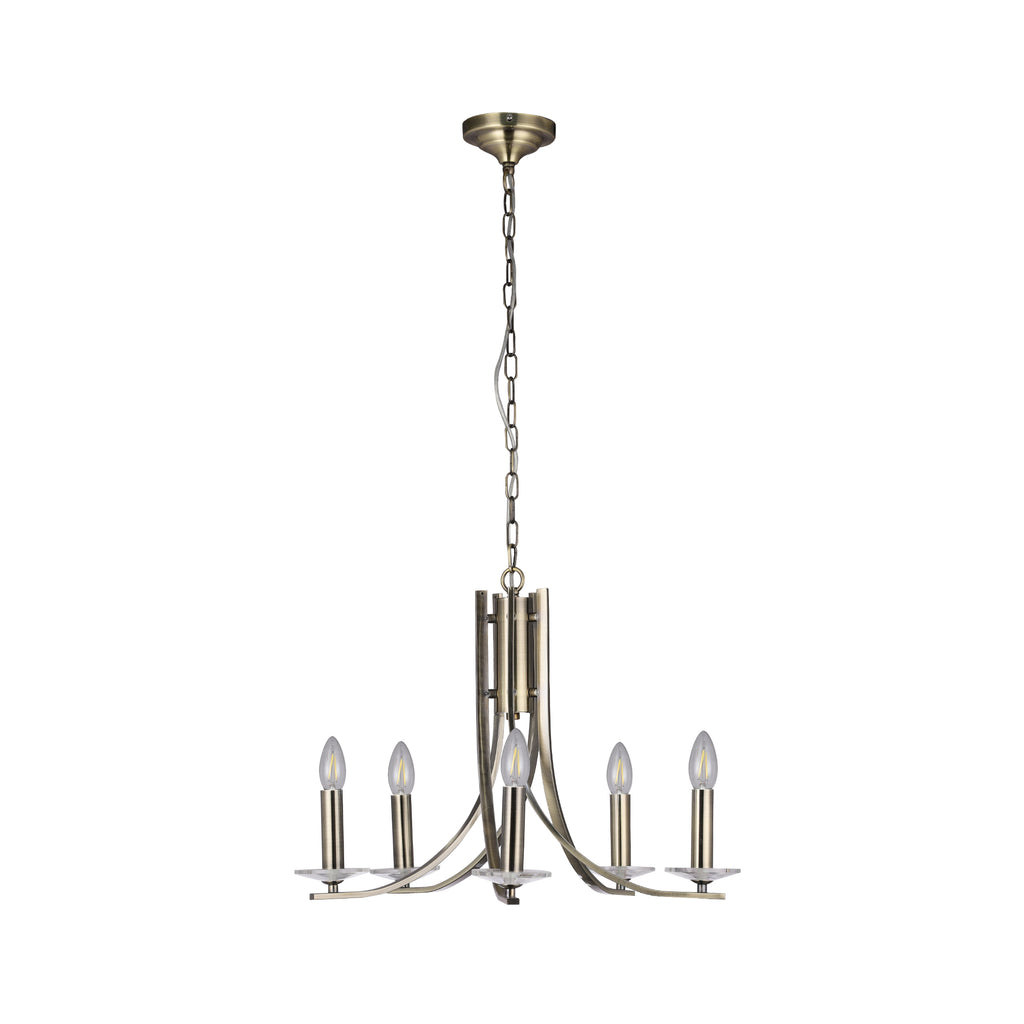 Corrine 5 Light Chandelier Antique Brass - LL002CH096AB